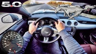 Ford Mustang GT 50 ACCELERATION amp TOP SPEED POV Autobahn Test Drive by AutoTopNL [upl. by Etram]