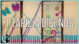 TELARES DECORATIVOS Paso a paso 4 DISEÑOS 1 TAPIZ MURAL Woven Wallhanging Weaving Lana Wolle [upl. by Ibbor]