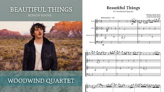 Beautiful Things Woodwind Quartet  Benson Boone  SHEET MUSIC [upl. by Dylane]