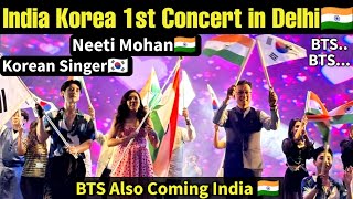 BTS Coming India 🇮🇳 Korean Concert in Delhi 💜 Neeti Mohan amp Korean Singer Performance Video 🇮🇳🇰🇷bts [upl. by Ahsuatal825]