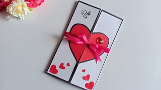 Beautiful Handmade Valentines Day Card Idea  DIY Greeting Cards for Valentines Day card [upl. by Auqcinahs]