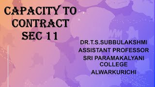 CAPACITY TO CONTRACT Tamil  INDIAN CONTRACT ACT [upl. by Hujsak734]