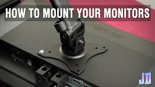 How To Install A Vesa Mount Tutorial  Setup Guide  Setup Makeover Part 2 [upl. by Trakas824]