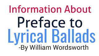 information about Preface to lyrical ballads by William Wordsworth in hindi [upl. by Ahsya]