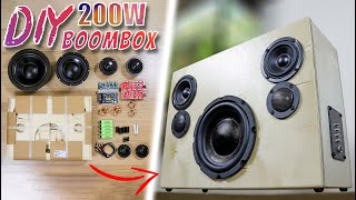 DIY 200W Portable Bluetooth Boombox Speaker Kit Build  Parts Express Blast Box [upl. by Lhary]