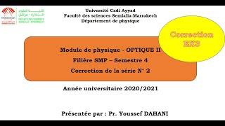 Correction TD N° 2 Optique physique  Calcul de la différence de marche  Lame à faces parallèles [upl. by Zacek]