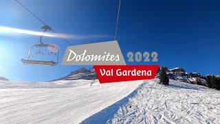 Val Gardena  Ortisei  Januari 2022  Dolomiti Superski [upl. by Nosemaj]