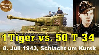 1 Tiger gegen 50 T34  22 T34 wurden vernichtet  8Juli 1943  Dokumentation [upl. by Elyl96]