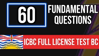 ICBC Full License Test British Columbia 60 Fundamental Questions [upl. by Ciel]