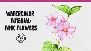 How to draw pink flowers tutorial for beginners [upl. by Aihpledalihp]