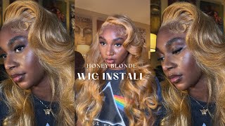 Detailed Side Part Honey Blonde Wig Install  Beginner Friendly  YEEPORT [upl. by Elfie926]