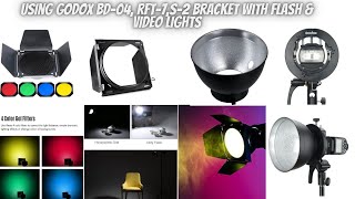 Godox Bd 04 barndoor grid gel set Rft 7 reflector amp s2 bracket for creative photo video lighting [upl. by Ennovad]