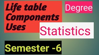 life table  components  degree  statistics  Applied statistical II [upl. by Schlosser]