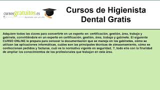 curso de higienista dental gratis [upl. by Magen]