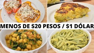 COMIDAS VEGANAS DE MENOS DE 20 PESOS  1 DÓLAR [upl. by Ailecnarf]