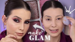 MAQUIAGEM GLAM COM DELINEADO INVERTIDO [upl. by Jeannie858]