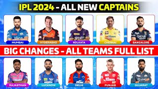 IPL 2024 All 10 Teams Captains List  IPL 2024 Captains  IPL 2024 All Team Captains List Latest New [upl. by Ivette]