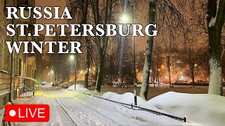 🇷🇺 StPetersburg LIVE SNOWFALL aftermath [upl. by Geri757]