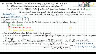 Application 2 de la deuxième loi de Newton en mouvement sur un plan horizontal avec frottement [upl. by Sikorski405]