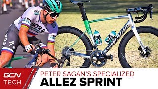 Peter Sagans Aluminium Race Bike  Specialized Allez Sprint Disc [upl. by Eilahs474]