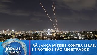 Irã lança mísseis contra Israel e tiroteios são registrados em Tel Aviv  Jornal da Band [upl. by Grantland]