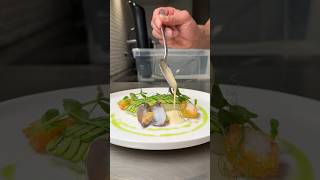 Watch me plate a two course menu foodie pannacotta fishcourse [upl. by Anwahsed]