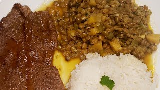 Menestra de lentejas receta típica ecuatoriana [upl. by Etterual217]