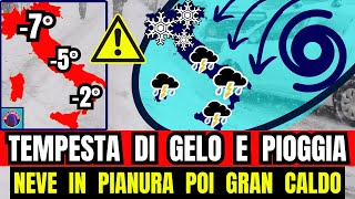 METEO ITALIA TEMPESTE CON GELO E FORTE PIOGGIA GIULIACCI NEVE IN PIANURA POI CALDO ANTICICLONE [upl. by Bihas]