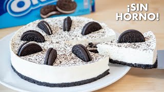 CHEESECAKE de OREO Sin Horno con 4 Ingredientes 💙  Postre de Oreo Frío [upl. by Estrellita]