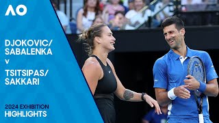 DjokovicSabalenka v TsitsipasSakkari Full Match  Australian Open 2024 Exhibition [upl. by Minni352]