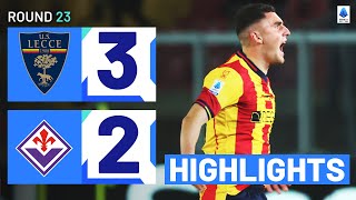 LECCEFIORENTINA 32  HIGHLIGHTS  Unreal scenes as Lecce comeback  Serie A 202324 [upl. by Nuahsed]