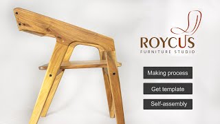 How to make Wooden Chair  Modern Design  Self Assembly  Download Template  Roycus Studio [upl. by Golding464]