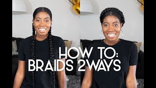 HOW TO PIGTAIL BRAIDS WITH EXTENSIONS AND MILKMAID BRAIDS [upl. by Atinrev564]