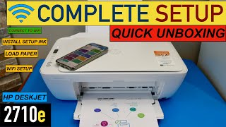 HP DeskJet 2710e Setup Unboxing Install Setup Ink Wireless Setup Review [upl. by Turpin]