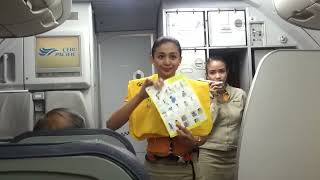 🛫Cebu Pacific  Flight Attendant Safety Demo in Palawan PHILIPPINES 👩‍✈️ [upl. by Eliott]