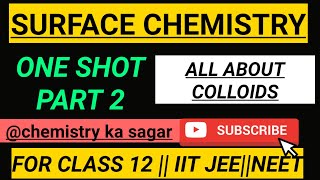 Surface Chemistry In One Shot COLLOIDS  CLASS 12  IIT JEE  NEET [upl. by Nrojb]