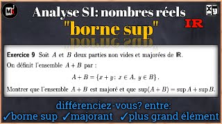 La borne sup exercice dapplication et explication Analyse s1 [upl. by Cad]