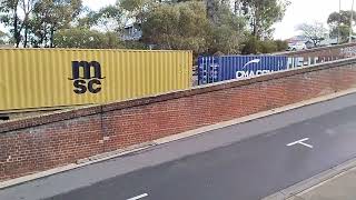 Triple header freight train at Bunbury Street Footscray [upl. by Voorhis]