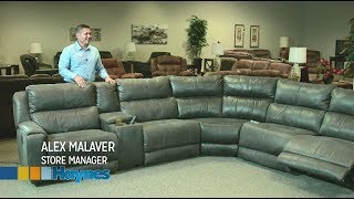 Manwah X5168 Power Reclining Sectional with Power Headrests at Big Sandy Superstore [upl. by Mastat]