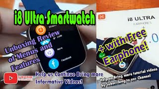 i8 Ultra Smartwatch Unboxing Review of Menus and Features [upl. by Alyar]