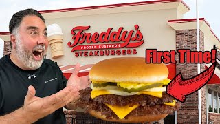 Freddys Burger Taste Test You Wont Believe This [upl. by Dulcia]