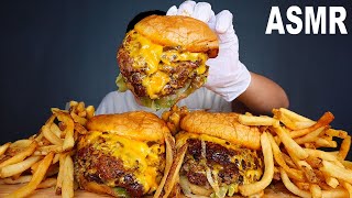 ASMR LUCKY SMASH  DOUBLE CHEESEBURGER 🍔 FRIES 🍟 Eating Sound  MAR ASMR [upl. by Toogood]