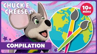 Get Creative with Chuck E Cheese  World Art Day Compilation [upl. by Ydderf]