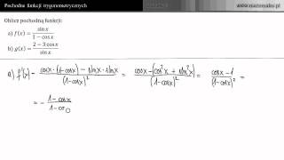 Pochodne funkcji trygonometrycznych  zadanie 3 [upl. by Fernas]
