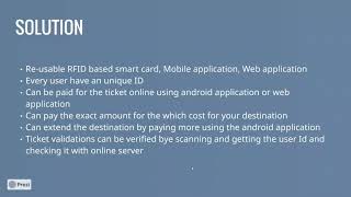 RFID based transport ticketing  SKAT [upl. by Acinorav]