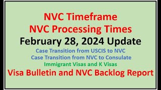 NVC Processing Times As of February 28 2024  February Visa Bulletin  February NVC Backlog Report [upl. by Cherilynn47]