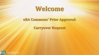 Prior Approval Carryover Request [upl. by Ahidam]