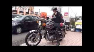 素敵な女性ライダー 札幌ナンバー 1973 650RS W3 KAWASAKI 新車 W3W650RS クラッシック カフェレーサーサウンド [upl. by Dor505]