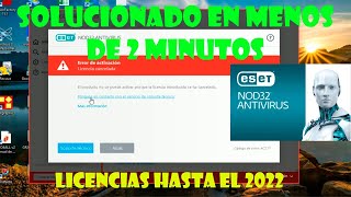 Licencia eset nod32 antivirus 131210 hasta 2022 ✨  ESET Internet Security License Key [upl. by Ailehpo]