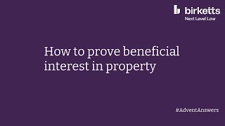 How to prove beneficial interest in property [upl. by Ynneg]